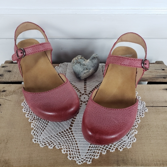 **SOLd*thankyou🌷Dansko Tiffani▪︎MaryJane Clog Sandal▪︎Coral Red Burnished▪︎EU39 - Picture 4 of 16
